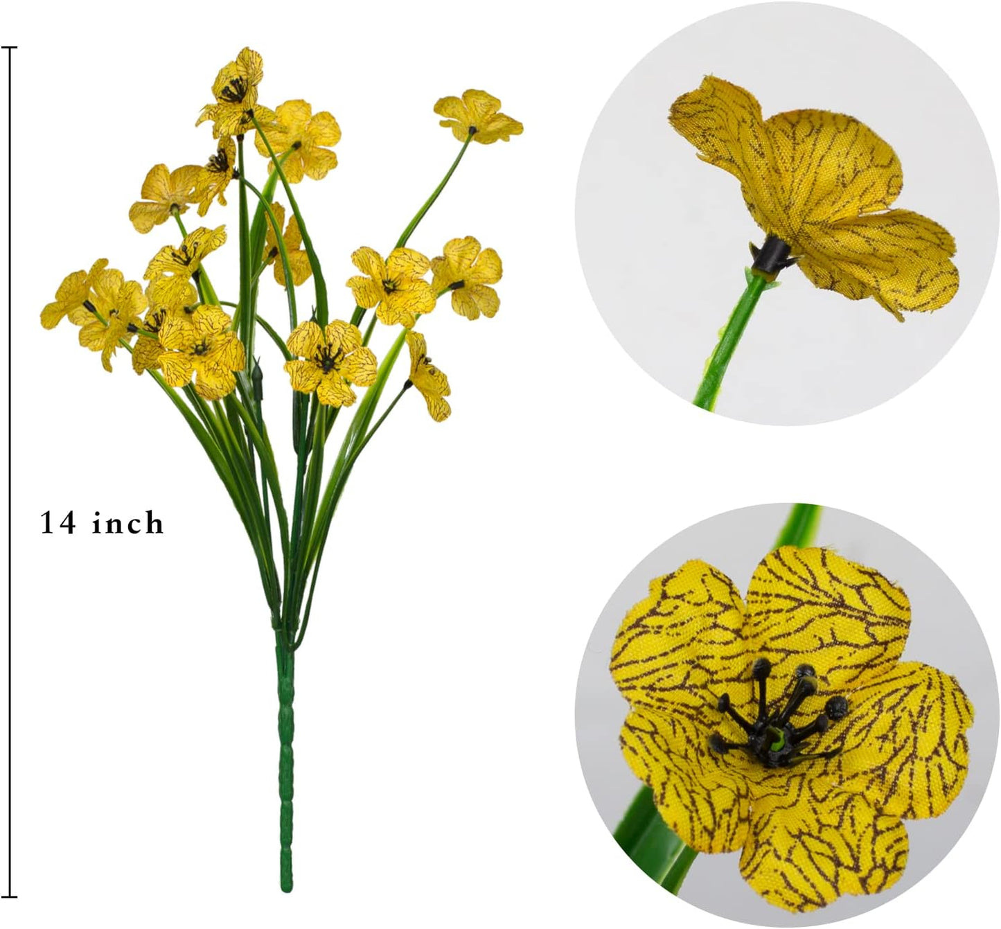 LikSoor 21 Bundles Artificial Outdoor UV Resistant Flowers No Fade Fake Outside Flowers Plastic Greenery Faux Shrubs Garden Porch Window Box Home Decoration(Purple)