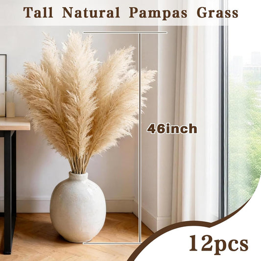 710Pcs Natural Dried Pampas Grass Decor, 9 Types Dried Flowers for Vase, Boho Pampas Bouquet for Wedding, Party, Centerpiece Table, Modern Home, Western Living Room, Nursery, Farmhouse Decor 17''