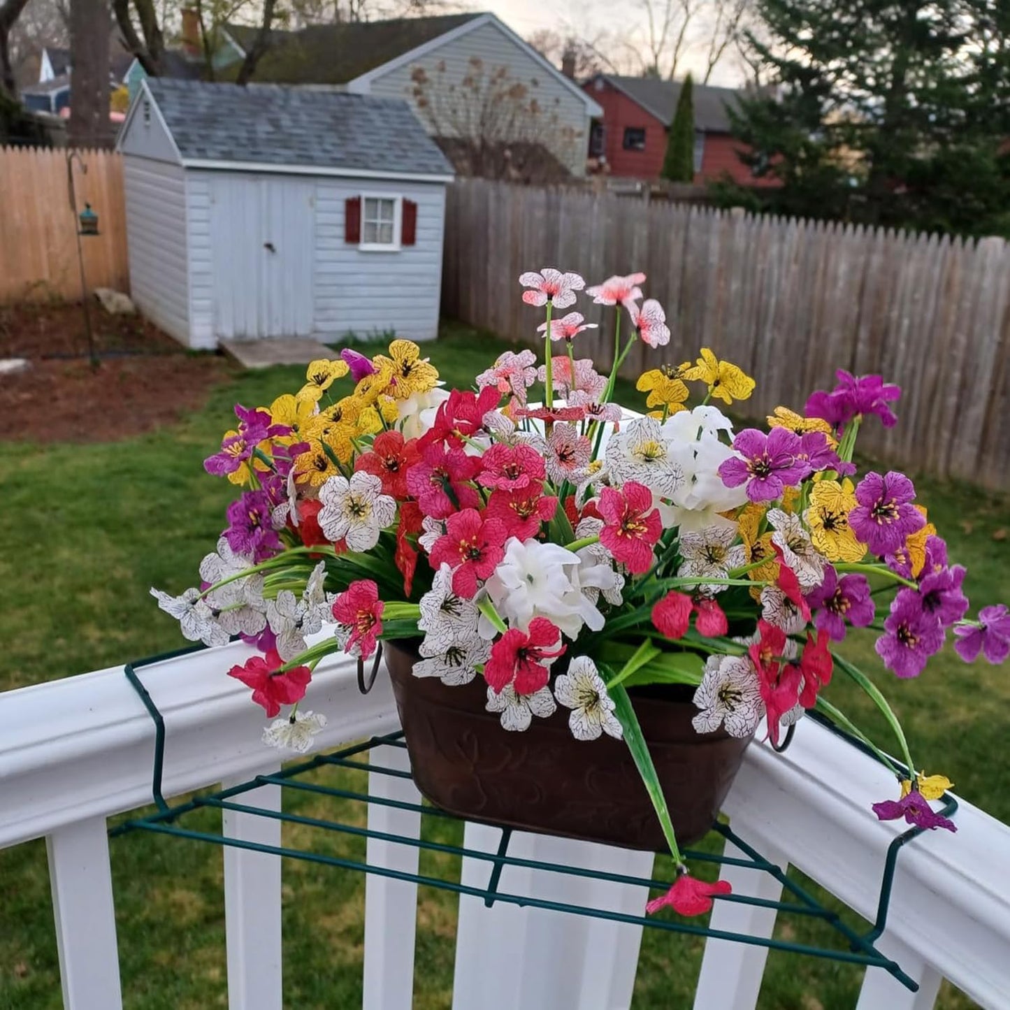 6Bundles Artificial Flowers for Indoor,No Fade Fake Plastic Flowers Faux Plants for Decoration Hanging Planters Garden Porch Window Box Home Wedding Farmhouse (Small Flower)