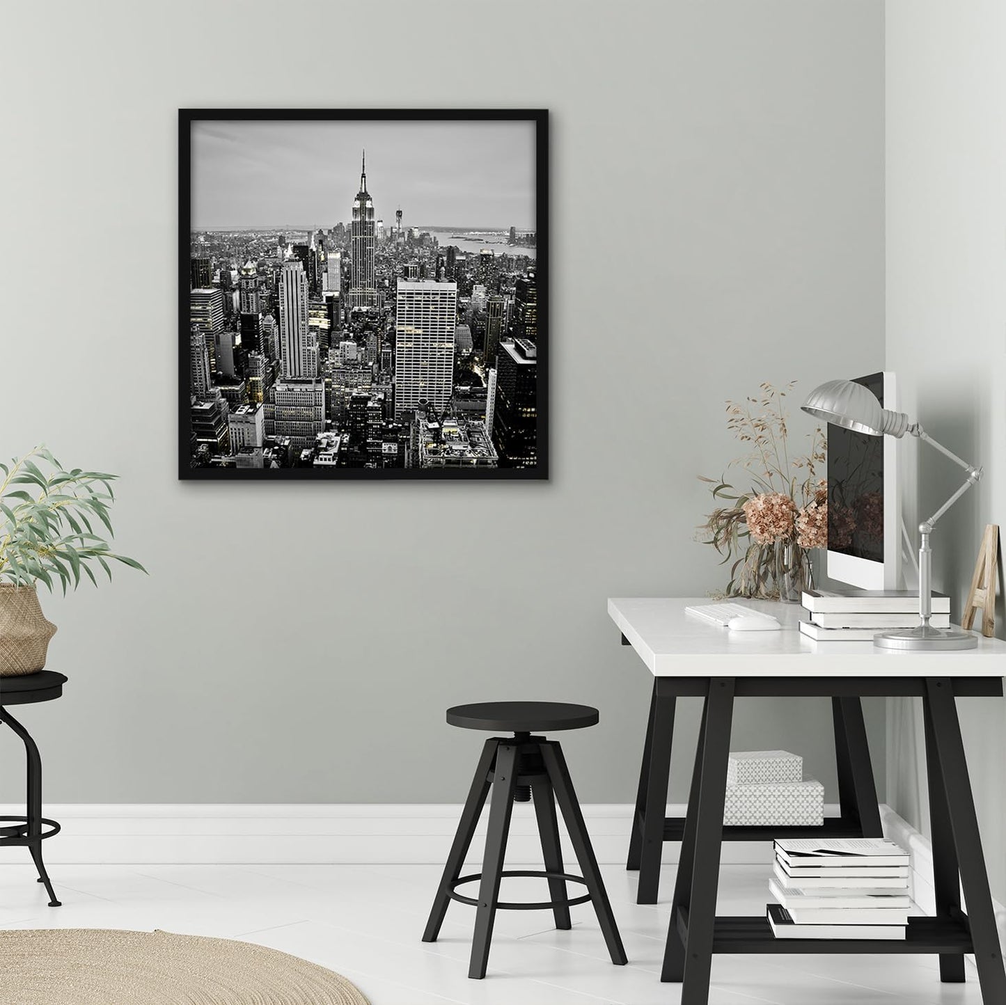 Americanflat 24x36 Poster Frame with Polished Plexiglass - Streamline Collection - Thin Border Picture Frame for Wall Display - Hanging Hardware Included - Black - Colors C