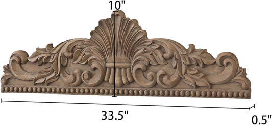 SOFE Large Wooden Wall Pediment, 33 × 10 Inches Farmhouse Scroll Wall Art, Above Door Walls Decor, Vintage Home Office Entryway Accent Wall Sculpture