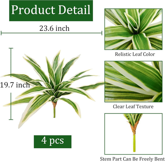 4Pcs Fake Ferns,Faux Outdoor Plants UV Resistant,3D Real Touch Fake Plants Total 60 Blades,Weatherproof Artificial Plants Outdoor Indoor for Garden Porch Home Office Living Room Decor