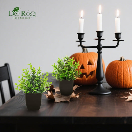 Der Rose 4 Pack Fake Plants Mini Artificial Greenery Potted Plants for Home Decor Indoor Office Table Room Farmhouse Bathroom Decor