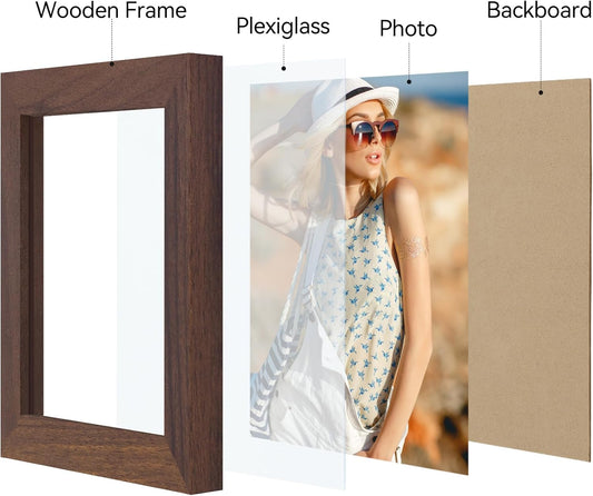 Vittanly 11x14 Picture Frame, Display Pictures 8x10 with Mat or 11x14 without Mat, Photo Frame for Wall Mounting, Black, 1 Pack - Colors B