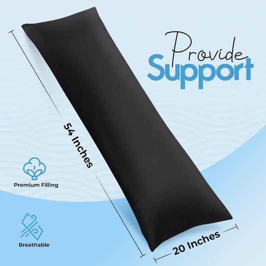Utopia Bedding Full Body Pillow for Adults (White, 20 x 54 Inch), Long Pillow Insert for Sleeping, Ideal for Side Sleepers