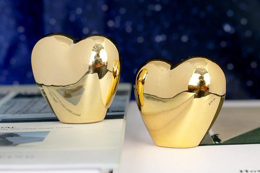 2 Pieces Gold Small Animal Statue Moon Statue Decor Modern Style Ceramic Moon Figurines Statues for Home Decor Accents Living Room Office Table Bookshelf Desk Bedroom Decorative Objects