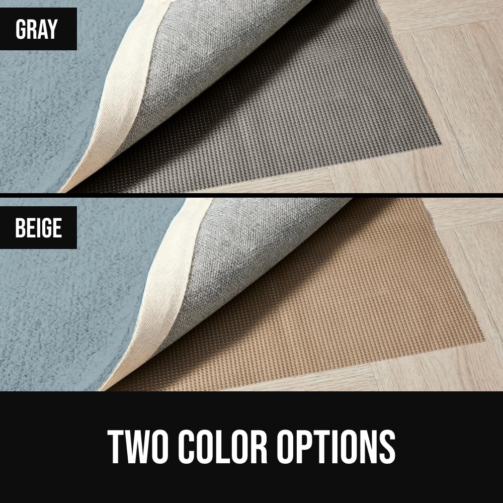 GORILLA GRIP® Strong Rug Pad Gripper, Grips Help Keep Area Rugs Safe in Place, Slip and Skid Resistant Pads for Tile and Hardwood Floors, Under Carpet Mat Cushion Floor Protection, 2x3 FT