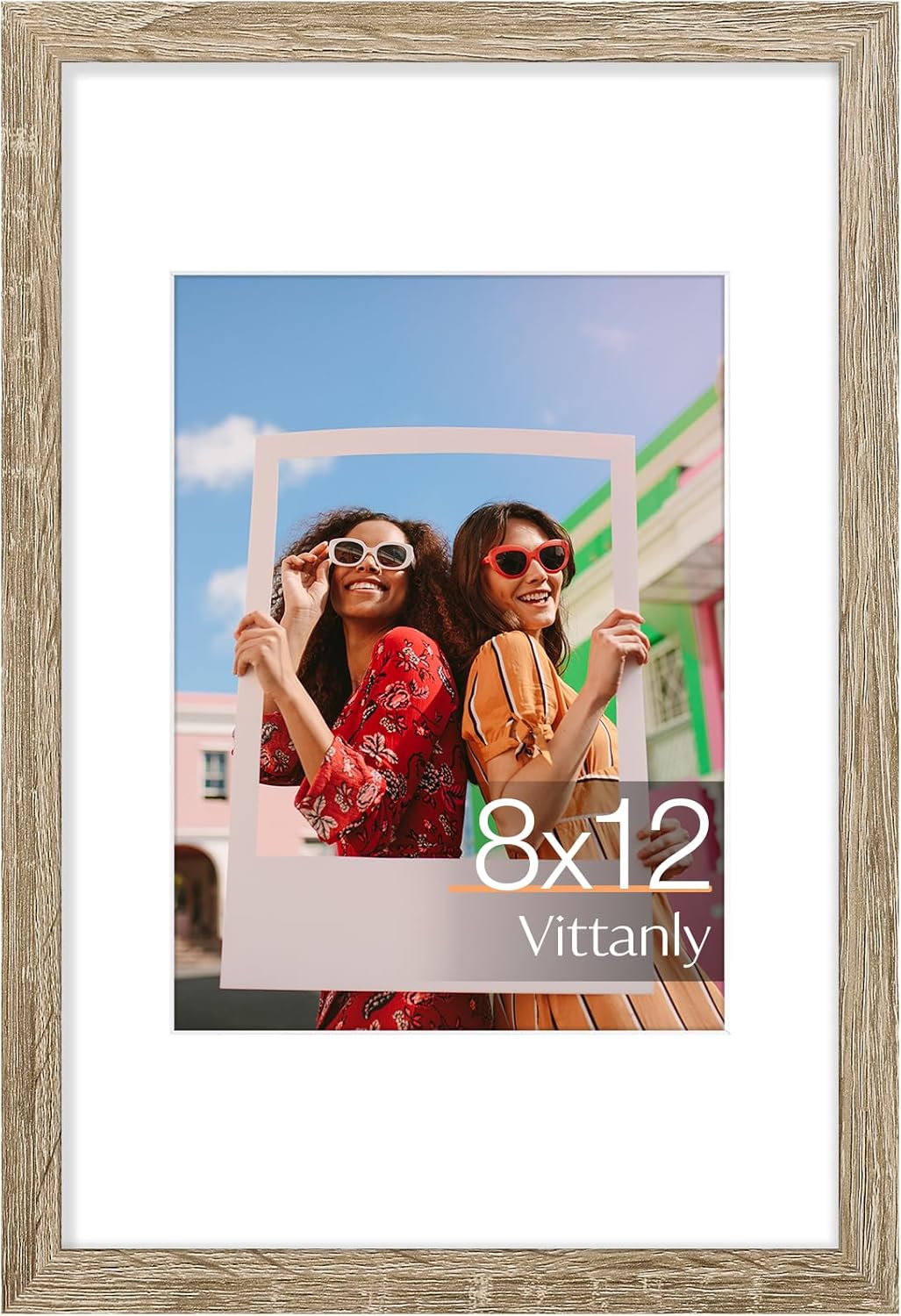 Vittanly 11x14 Picture Frame, Display Pictures 8x10 with Mat or 11x14 without Mat, Photo Frame for Wall Mounting, Black, 1 Pack - Colors A