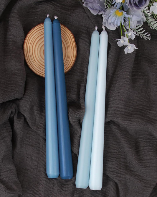 Viyffo Taper Candles, 12 Inch, 12 Pack, Brown – Unscented, Smokeless Design, Up to 8-Hour Burn – Tall Candlesticks for Table Decor, Weddings & Dinners