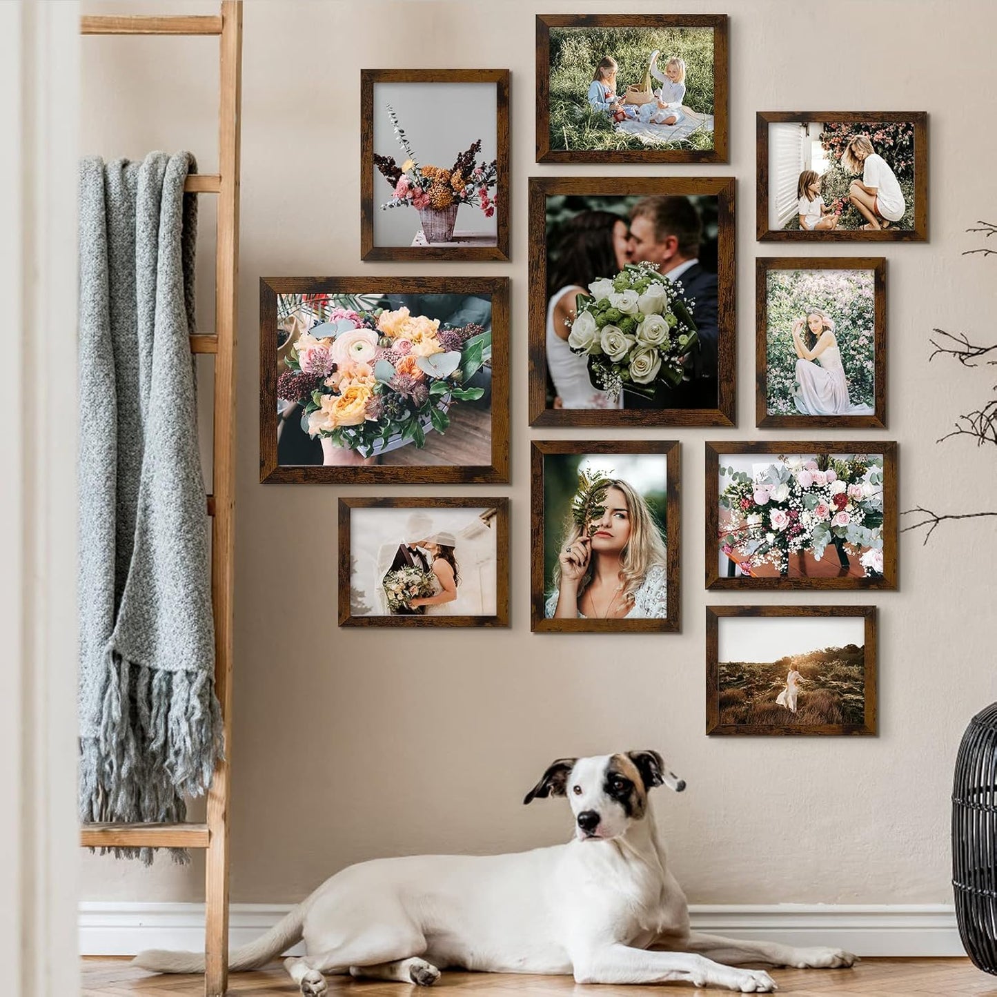 LUCKYLIFE Picture Frames Collage Wall Decor 10-Pack, Gallery Wall Frame Set with 8x10 5x7 4x6 Frames in 3 Different Finishes