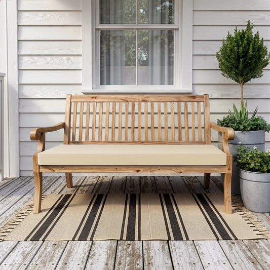 MIULEE Black Outdoor Bench Cushion 48x18x3 Inch Waterproof 3-Year Color Fastness Patio Furniture Cushions for Porch Swing, Garden Bench Sofa Couch with Adjustable Ties No Slip Design