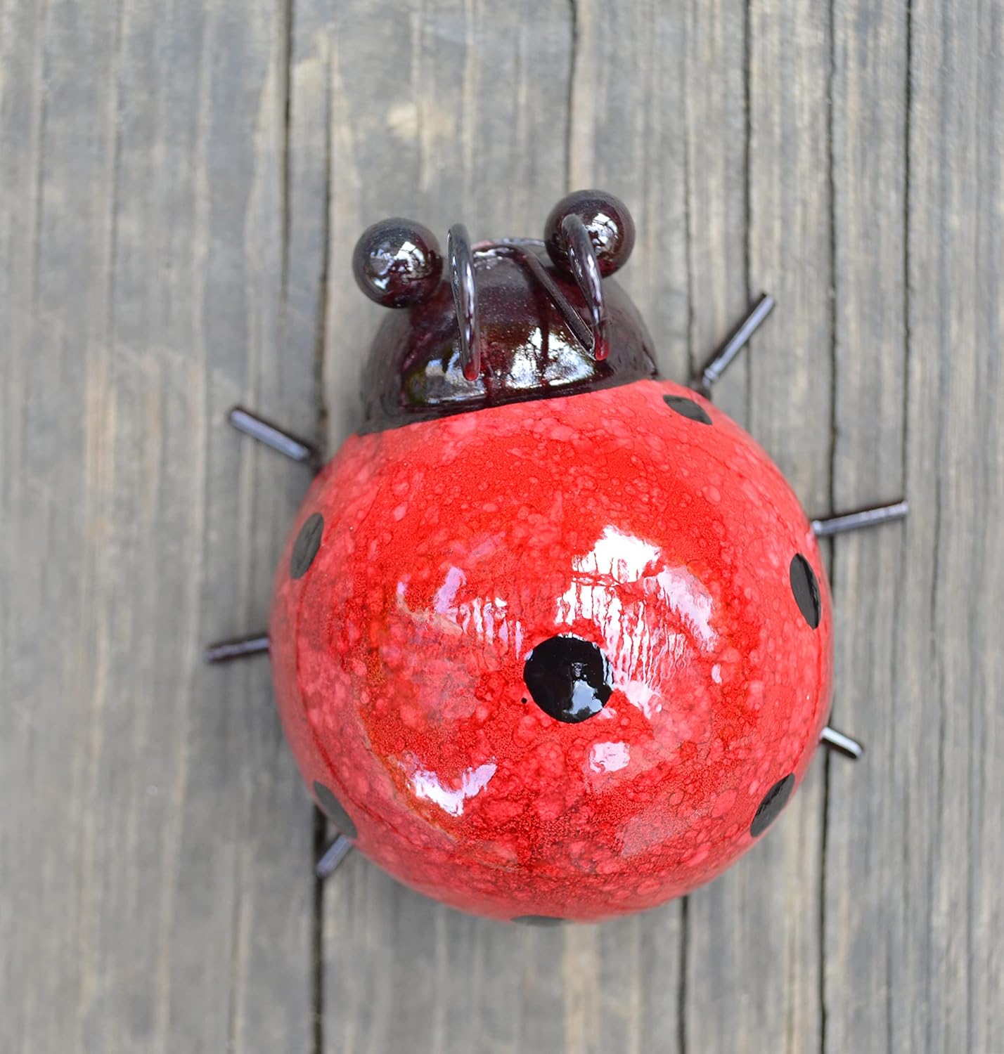 Metal Garden Wall Art Decorative Set of 4 Cute Ladybugs Outdoor Wall Sculptures