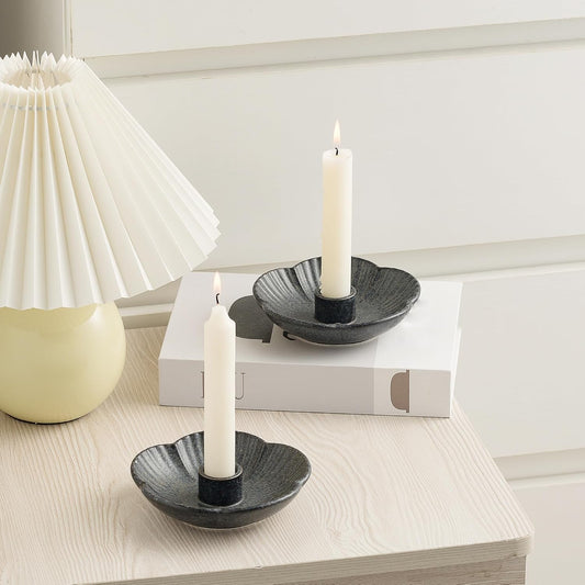 Ceramic Candlestick Holder, Candle Holder for Taper Candles,Incense, Santo Palo, Halloween Christmas Wedding Parties, Dining Room Home Decoration Display - Camel