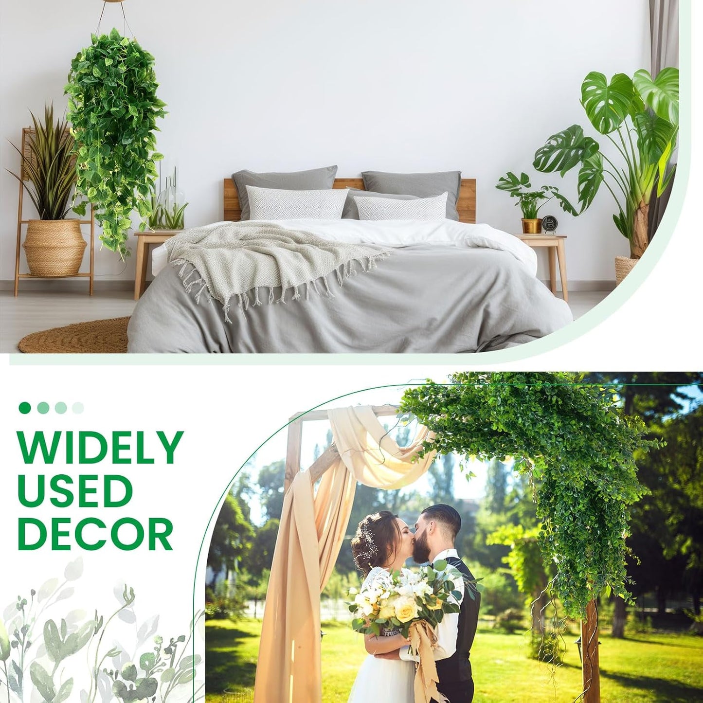 XunYee 28 Pcs Artificial Hanging Plants 32 Inch Plastic Fern Vine Fake Greenery Plant Faux Eucalyptus Vine for Wall Room Wedding Indoor Outdoor Decor, No Baskets (Boston Fern)
