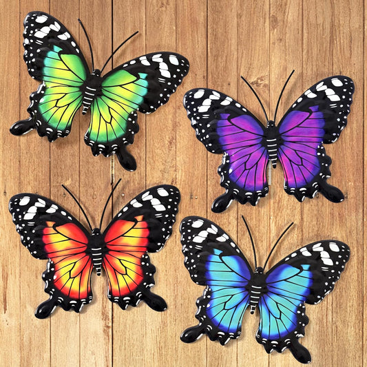 Yungeln Metal Wall Art, 4PCS Metal Bumble Bee Wall Decor, 3D Iron Bee Art Sculpture Hanging Wall Decorations for Outdoor Home Garden