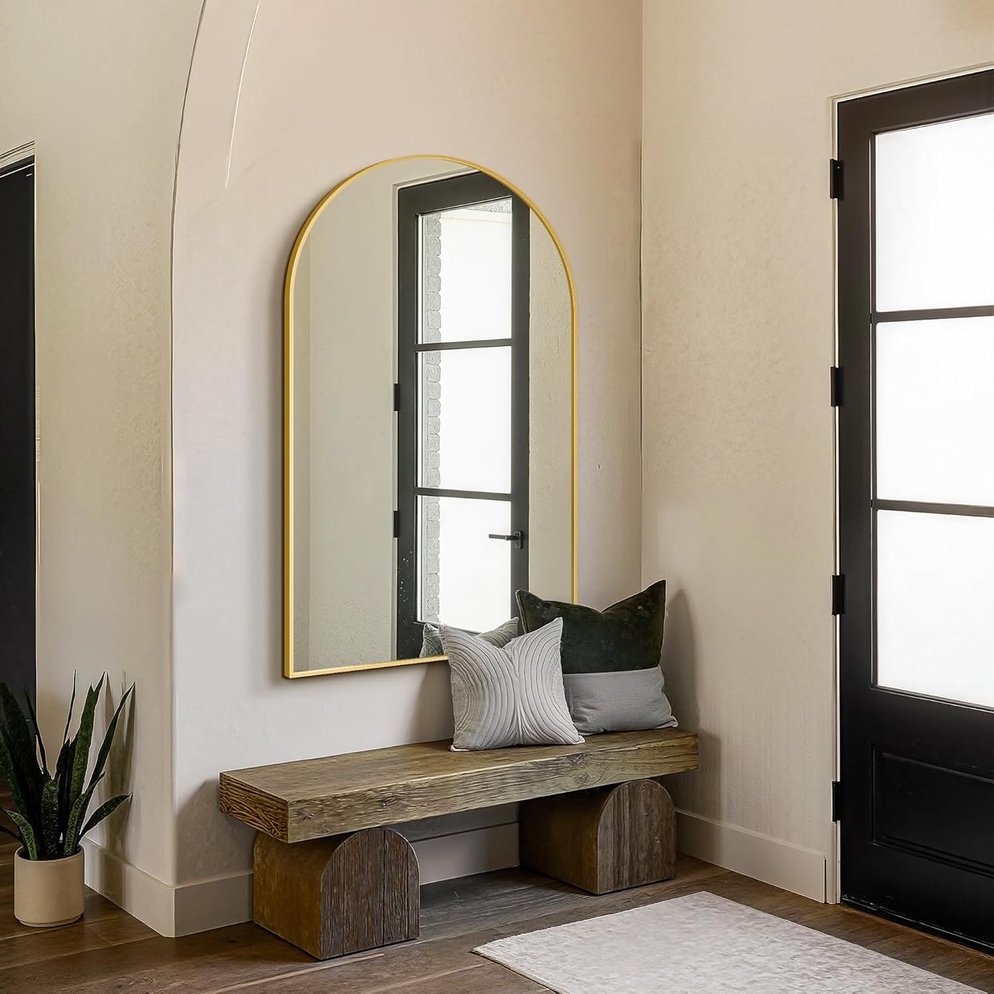 FICTOR Bathroom Mirror for Wall, Arched Vanity Bathroom Mirror for Over Sink, Metal Framed with HD Shatter-Proof Glass for Entryway, Living Room,Bedroom(2 Pack 24” x 36”, Black)