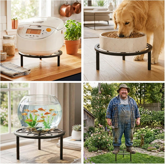 5 Pack Metal Plant Stands,Heavy Duty Potted Holder for Flower Pot, Rustproof Iron Plant Risers, Suitable for Indoor and Outdoor Decoration ,Garden Container Round Supports Rack for Planter