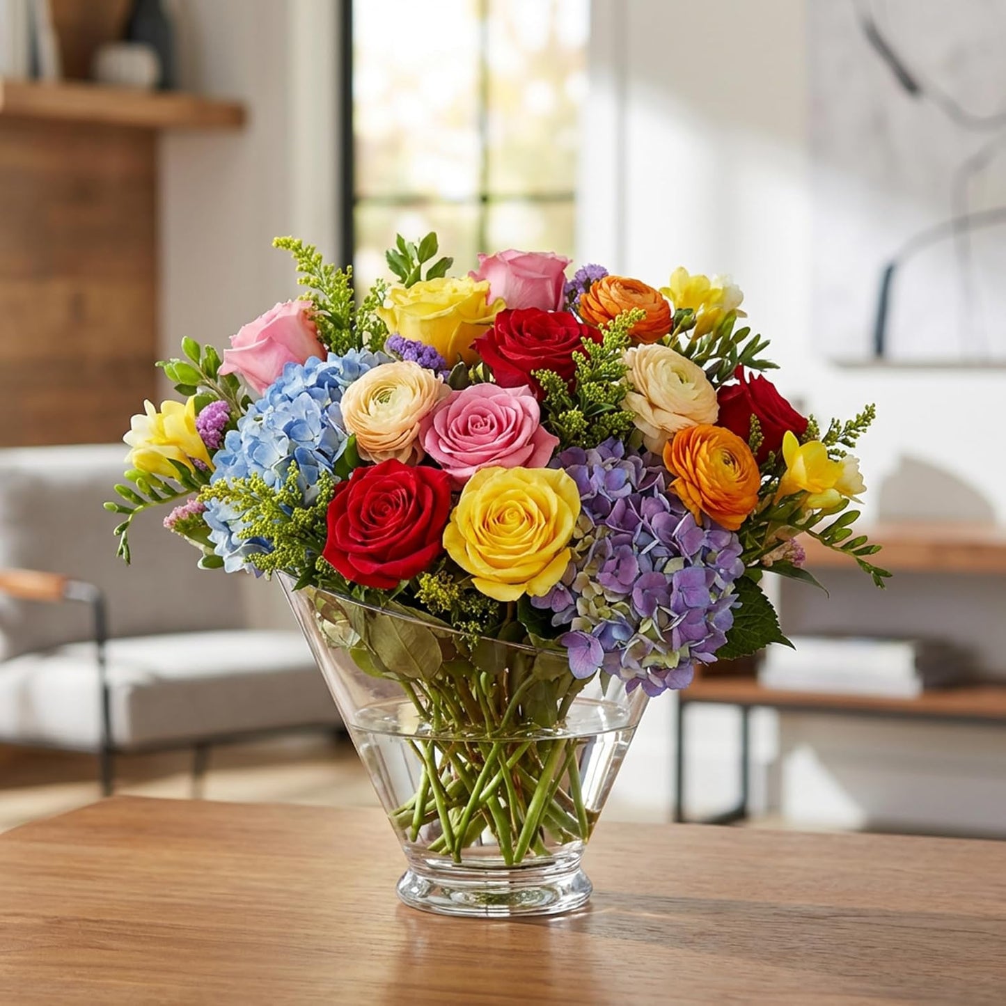 WGVI Clear Slant Cut Bowl Glass Vase, Glass Terrarium, Candy Dish, Glassware, Slant Open: 7". Height: 6" x 2.7". Base: 4" (1 Piece)