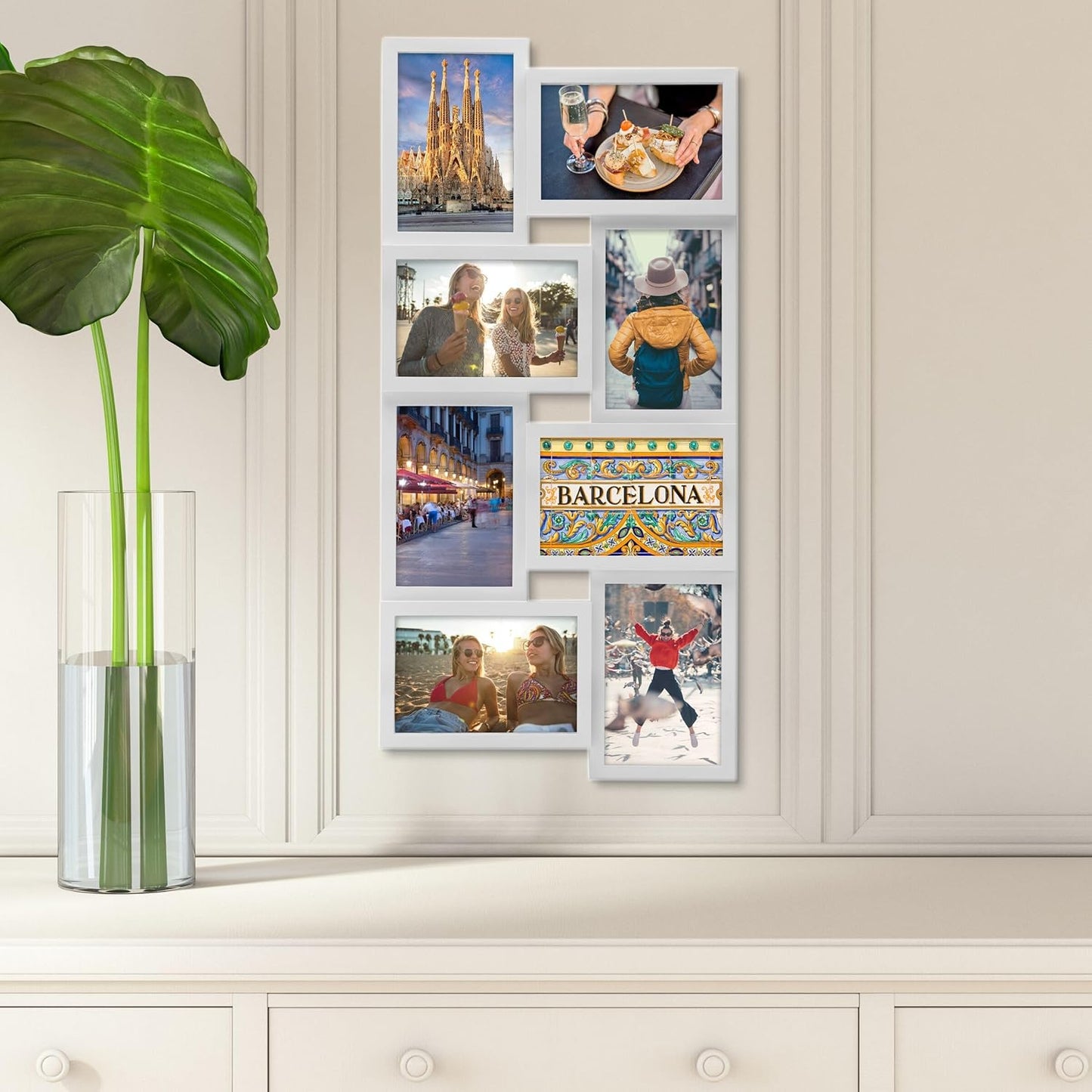 MELANNCO Collage Picture Frame for Wall, Holds 12 Photos - Six 4x6 and Six 6x4 Images, 18x23 Inch Black Plastic Frame, Hang Horizontal or Vertical, Gallery Wall Decor