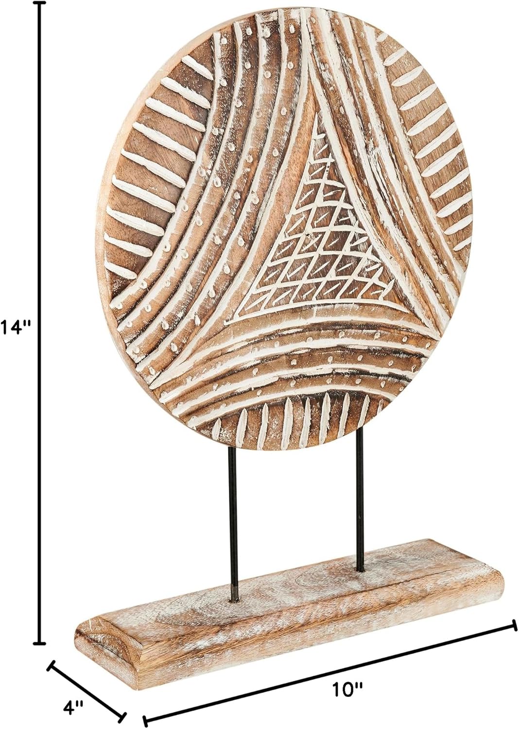 Housewarming Gifts Farmhouse Table Sculpture Home Decor Statue Mandala Carved for Modern Home 10" x 14", Living Room, Fireplace Mantel Shelf, Table and Entryway Decor Stand (Design 1)