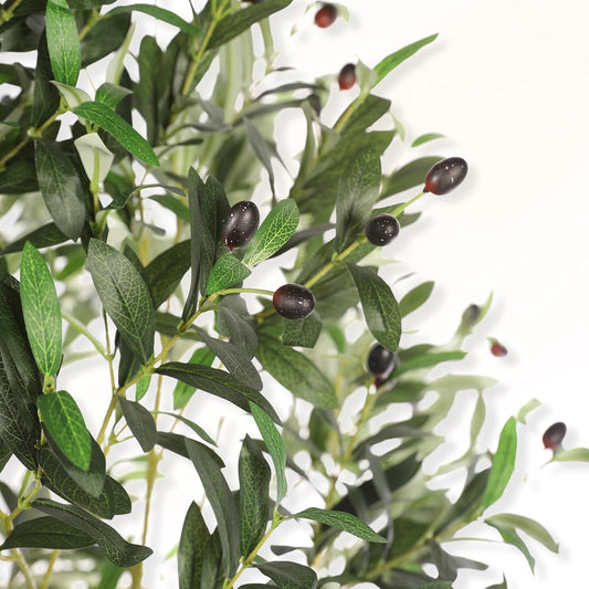 LYERSE Faux Olive Tree 7ft - Artificial Olive Tree Indoor with Large Branches and Realistic Fruits - Fake Olive Tree with Sturdy Base for Modern Home Office House Decor