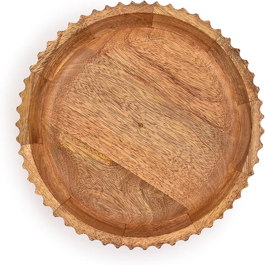 Kimona Fruit Bowls Wooden Fruit Bowl or Candy Bowl, Elevate Your Space With A Unique Bowl Centerpiece (10" X 10" X 2.5")