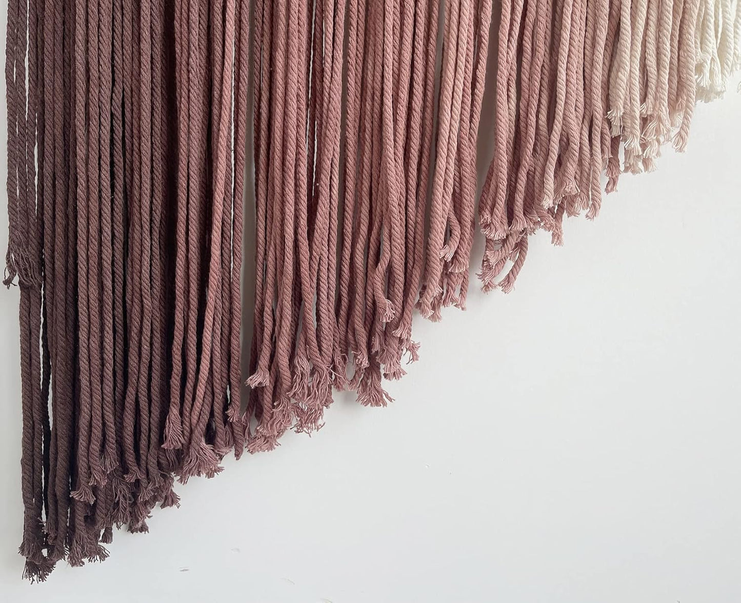 Flber 2 Pcs Macrame Wall Hanging Boho Wall Decor Handmade Macrame Art Tapestry Wedding Macrame Backdrop 13.7" W x 51" L For Living room Bedroom Headboard Decor