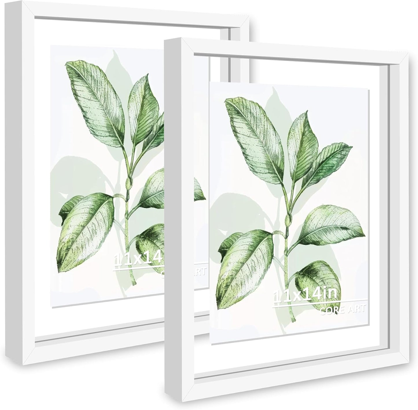 CORE ART 8x10 Floating Picture Frame,Double Plexglass Floating Frame for 5x7,4x6 Pictures,Wall or Tabletop Display,Black