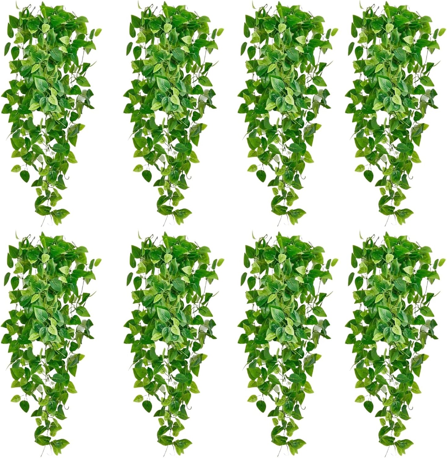 Fake Hanging Plants Vines(2pcs)for Room Decor, Artificial Ivy Greenery Garlands for Home Bedroom Living Aesthetic Kitchen Office Wall Patio Bookshelf,Indoor,Outdoor Farmhouse Decorations(No flowerpot)