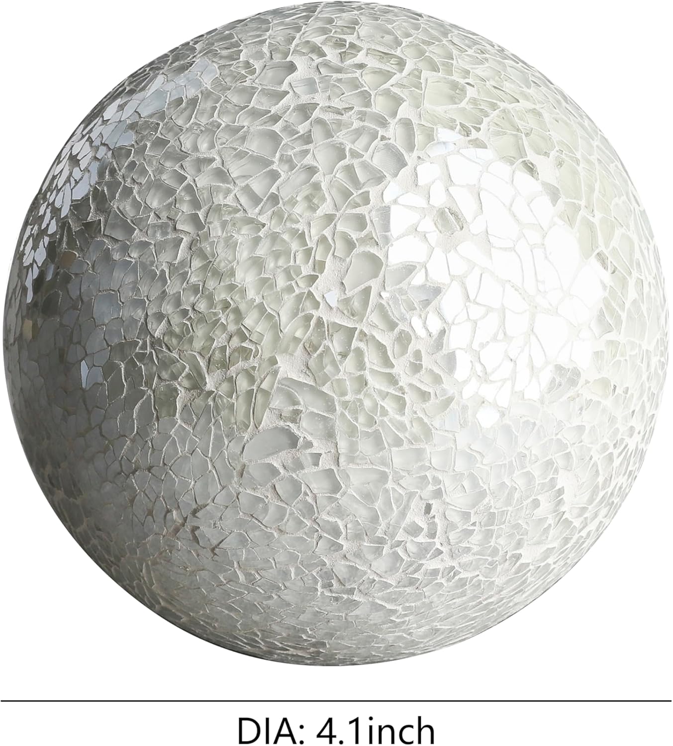 Decorative Mosaic Glass Orbs, 4 Inch Diameter, Set of 3 Sphere Balls, Rose Gold (Gold)