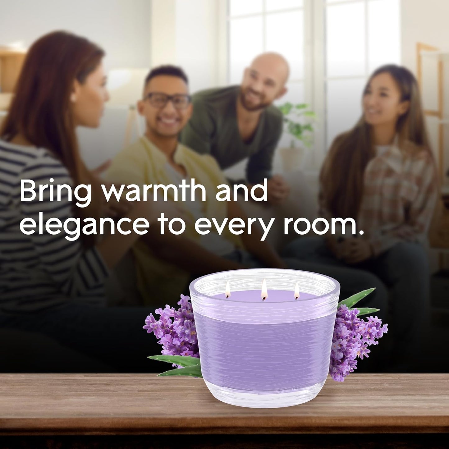 Glade 3-Wick Scented Candle Jar, Apple Cinnamon, Air Freshener Infused with Essential Oils, 6.8 Oz, 3 Count