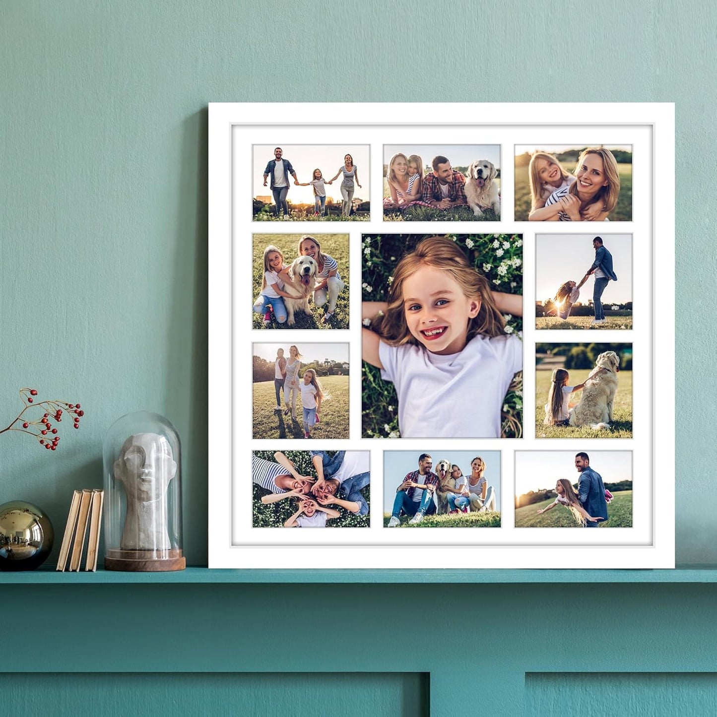 Americanflat 4x6 Collage Picture Frame with Polished Plexiglass - Multi Picture Frames Fit Sixteen 4x6 Photos or Use as One 18x26 Poster Frame for Wall Display - Signature Collection - Black