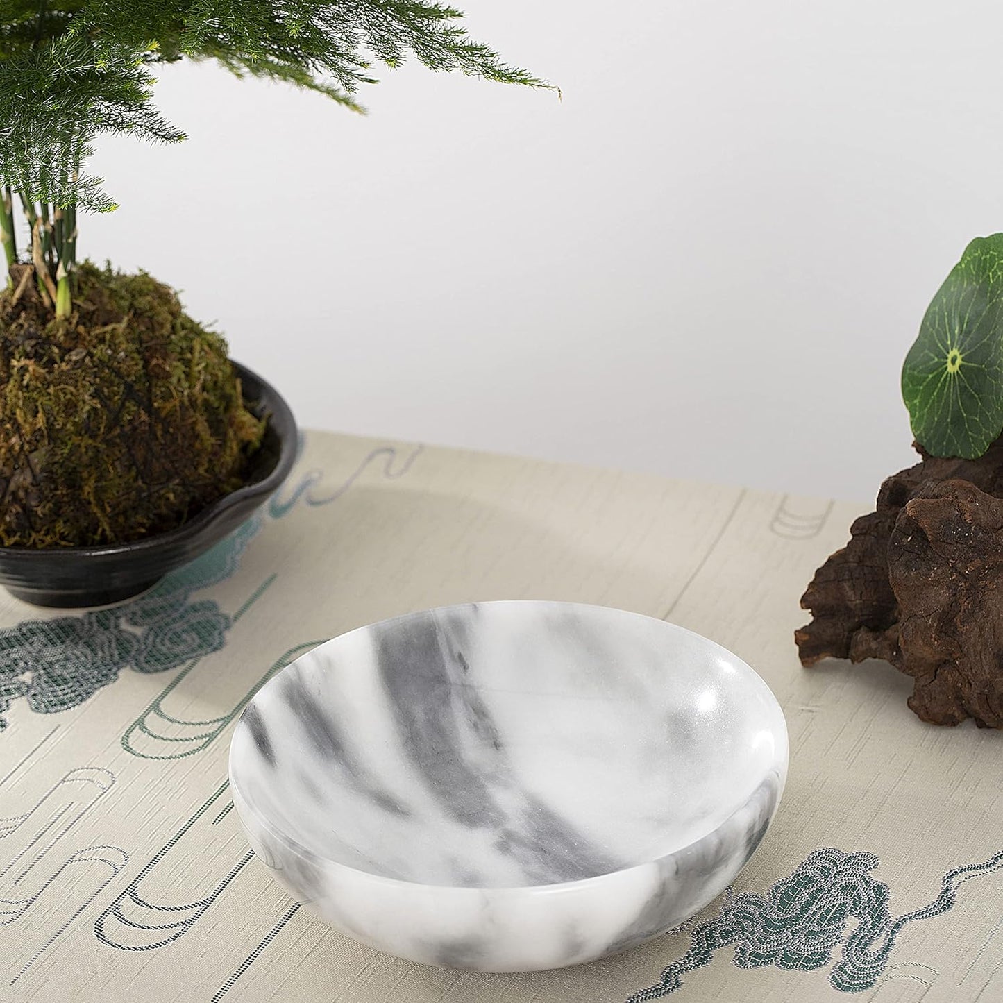 4.72 Inch Small Decorative Bowls, Natural Marble Decorative Bowls for Home Decor, Key Bowl, Coffee Tables Centerpiece, Soap Serving Bowl, Incense Burner, Smudge Bowl