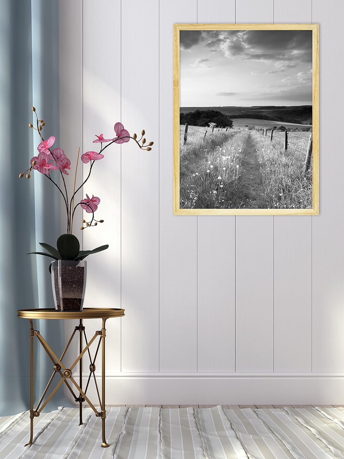 MCS Canvas Float Frames 8x10 Frame, Black Frame for Finished Canvases, Vertical & Horizontal Wall Hanging Frame with Adhesive for Canvas Paintings (1-Pack)