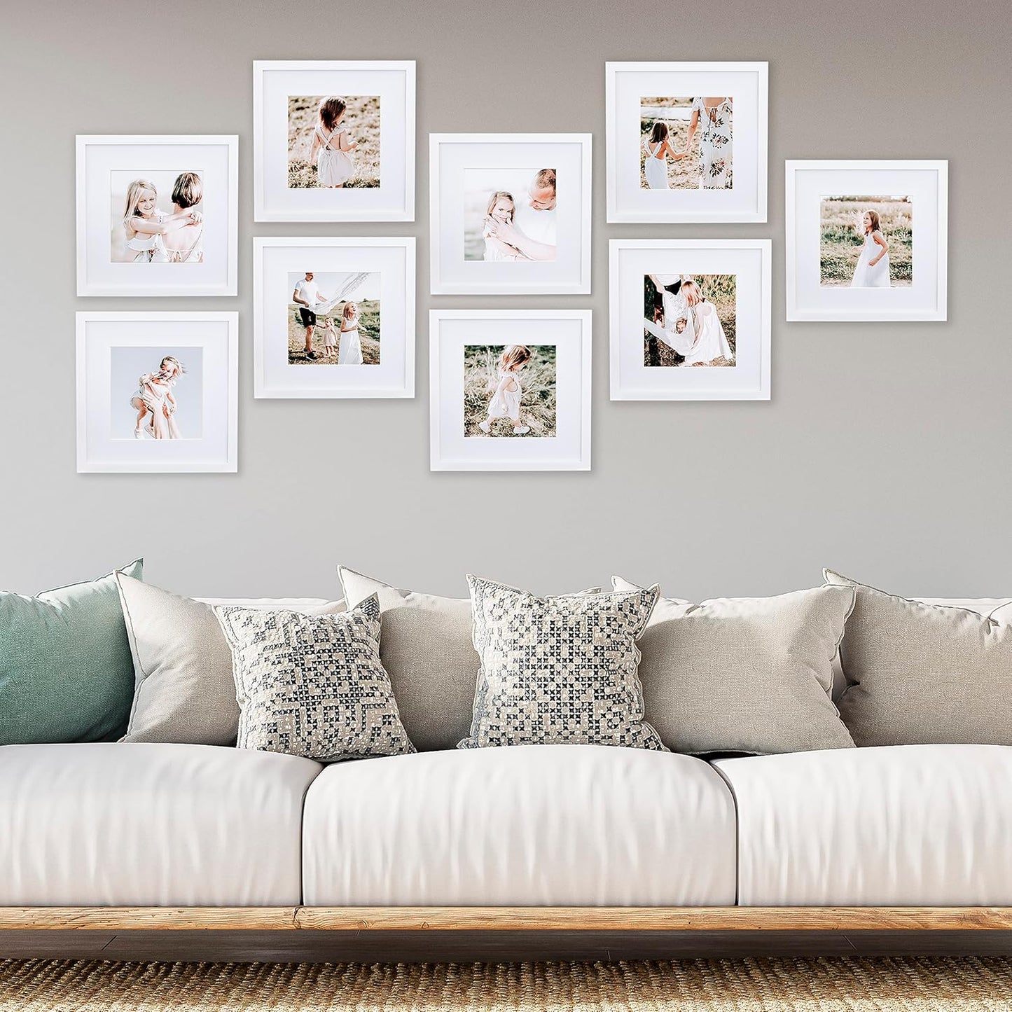 Sheffield Home 9 Piece Gallery Wall Frame Set, 11x14 in. matted to 8x10 in. (Matte Black)