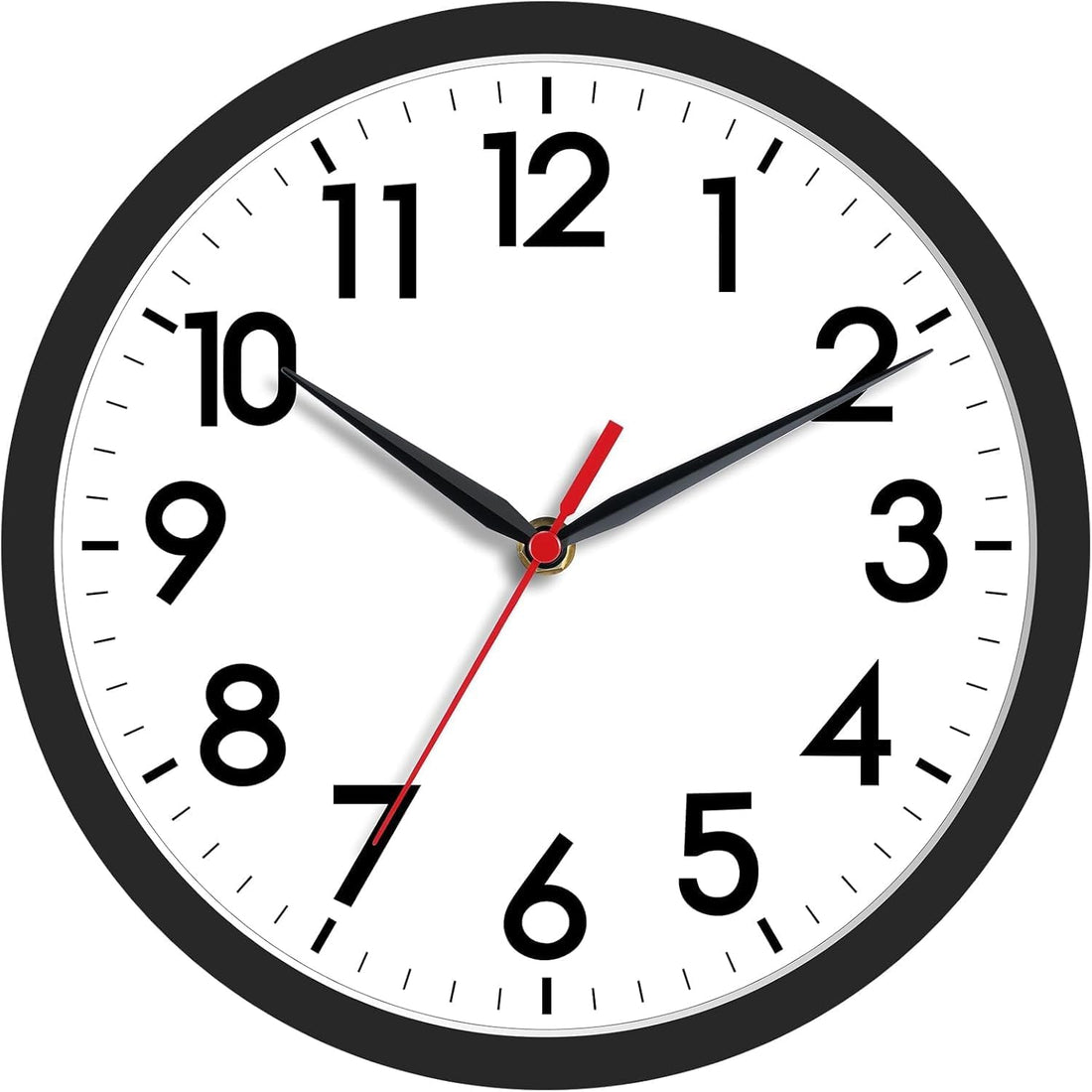 AKCISOT Wall Clock, Modern Small Wall Clocks Battery Operated 8 Inch, Silent Non-Ticking Analog Classic for Office, Home, Bat