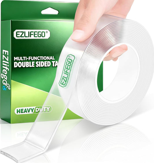 EZlifego Double Sided Tape Heavy Duty(Extra Large 16.5FT), Nano Adhesive Mounting Tape Wall Decor,Sticky Picture Hanging Adhe