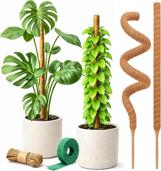 Craft911 Moss Pole Monstera Plant Support – 2 Pack 28” Bendable Moss Pole Monstera Plant Support, Plant Stakes for Indoor Pla