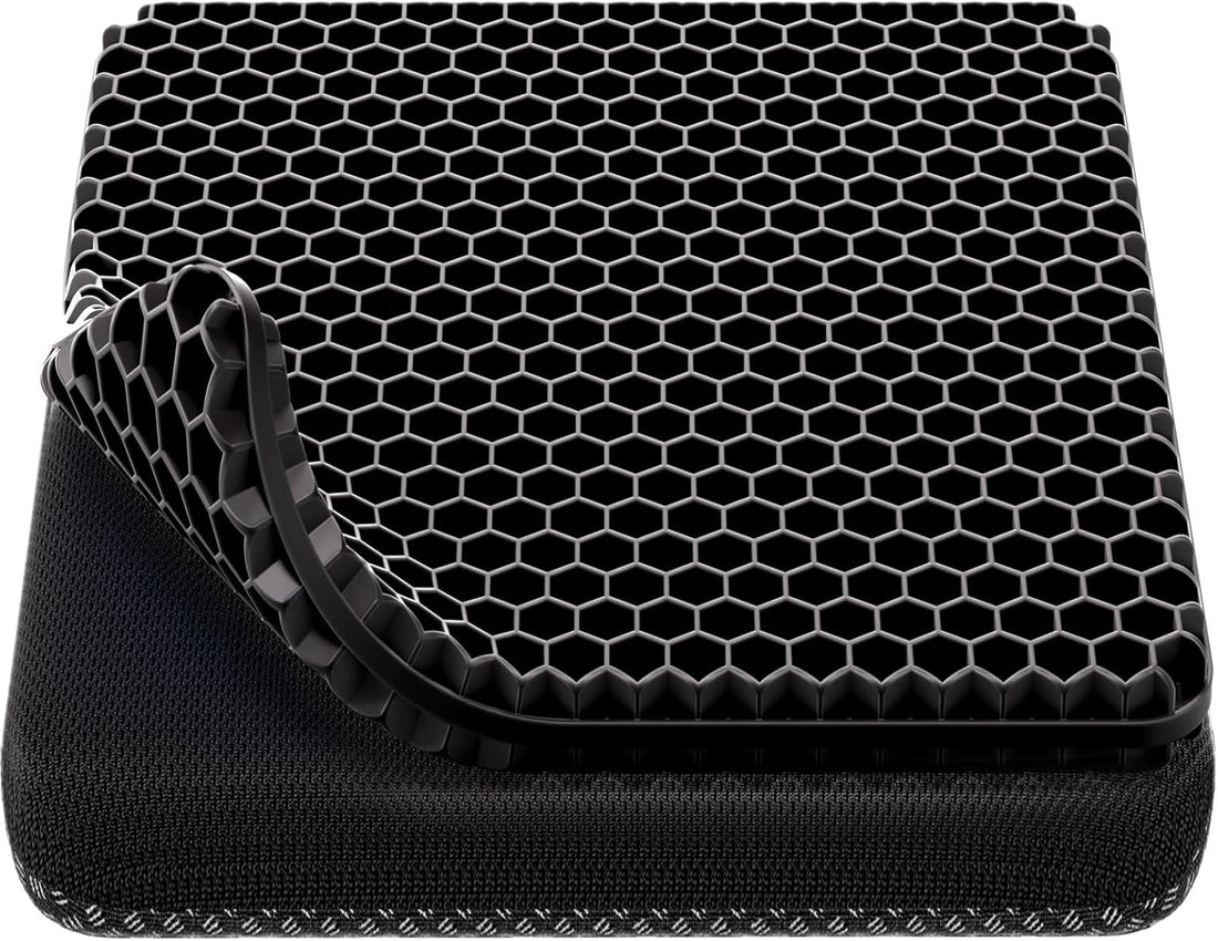 Gel Seat Cushion, Cooling seat Cushion (Super Large & Thick), Breathable Honeycomb Design Absorbs Pressure Points Seat Cushio