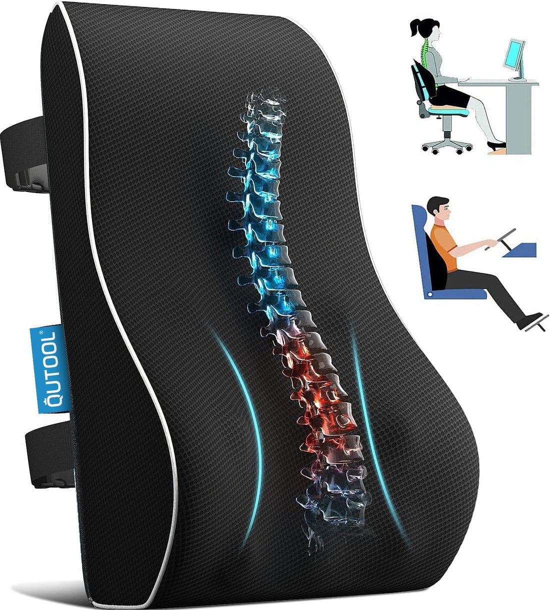 Lumbar Support Pillow for Office Chair, Office Home Essentials,Gifts for Mom,Dad, Back Support Pillow for Car, Chair Cushions