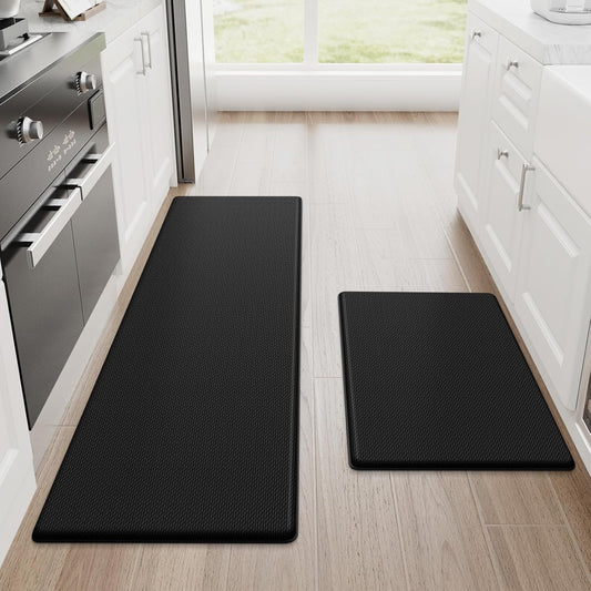 StepRite Kitchen Mats, 2PCS Kitchen Rugs, Cushioned Anti Fatigue Kitchen Mats for Floor, Non-Slip Standing Desk Mat, Waterpro