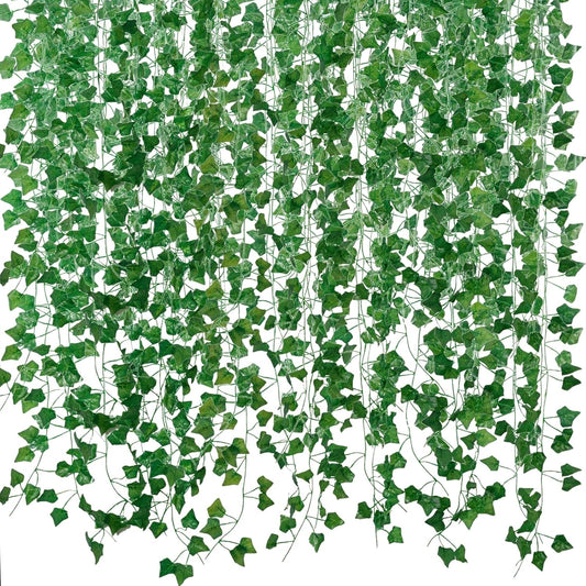 Freyalife Fake Vines for Room Decor(12 Pack 84 Feet) Aesthetic Artificial Plant Ivy Leaves Hanging Greenery Garlands for Home