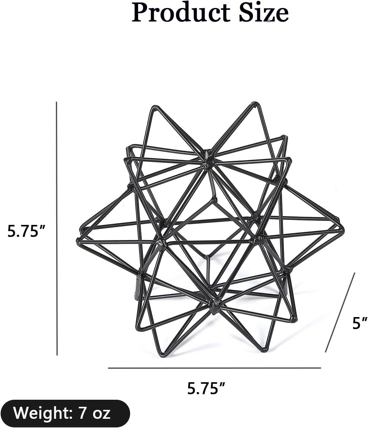 Metal Geometric Table Top Decor, 3D Metal Geometric Sculpture, Gold Abstract Sculpture for Home Decor, Table Art Decorations for Home, Living Room, Office, Bedroom