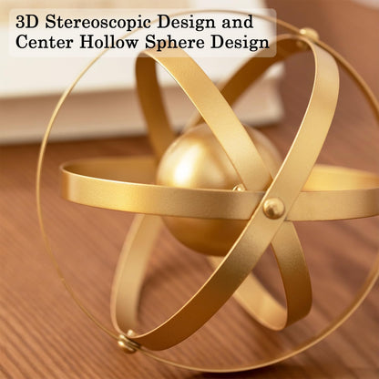 Metal Geometric Table Top Decor, 3D Metal Geometric Sculpture, Gold Abstract Sculpture for Home Decor, Table Art Decorations for Home, Living Room, Office, Bedroom