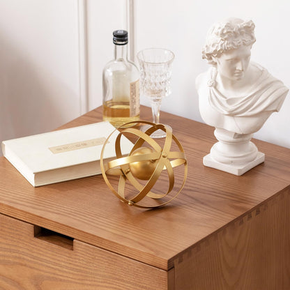 Metal Geometric Table Top Decor, 3D Metal Geometric Sculpture, Gold Abstract Sculpture for Home Decor, Table Art Decorations for Home, Living Room, Office, Bedroom