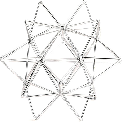 Metal Geometric Table Top Decor, 3D Metal Geometric Sculpture, Gold Abstract Sculpture for Home Decor, Table Art Decorations for Home, Living Room, Office, Bedroom