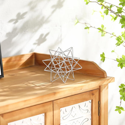 Metal Geometric Table Top Decor, 3D Metal Geometric Sculpture, Gold Abstract Sculpture for Home Decor, Table Art Decorations for Home, Living Room, Office, Bedroom