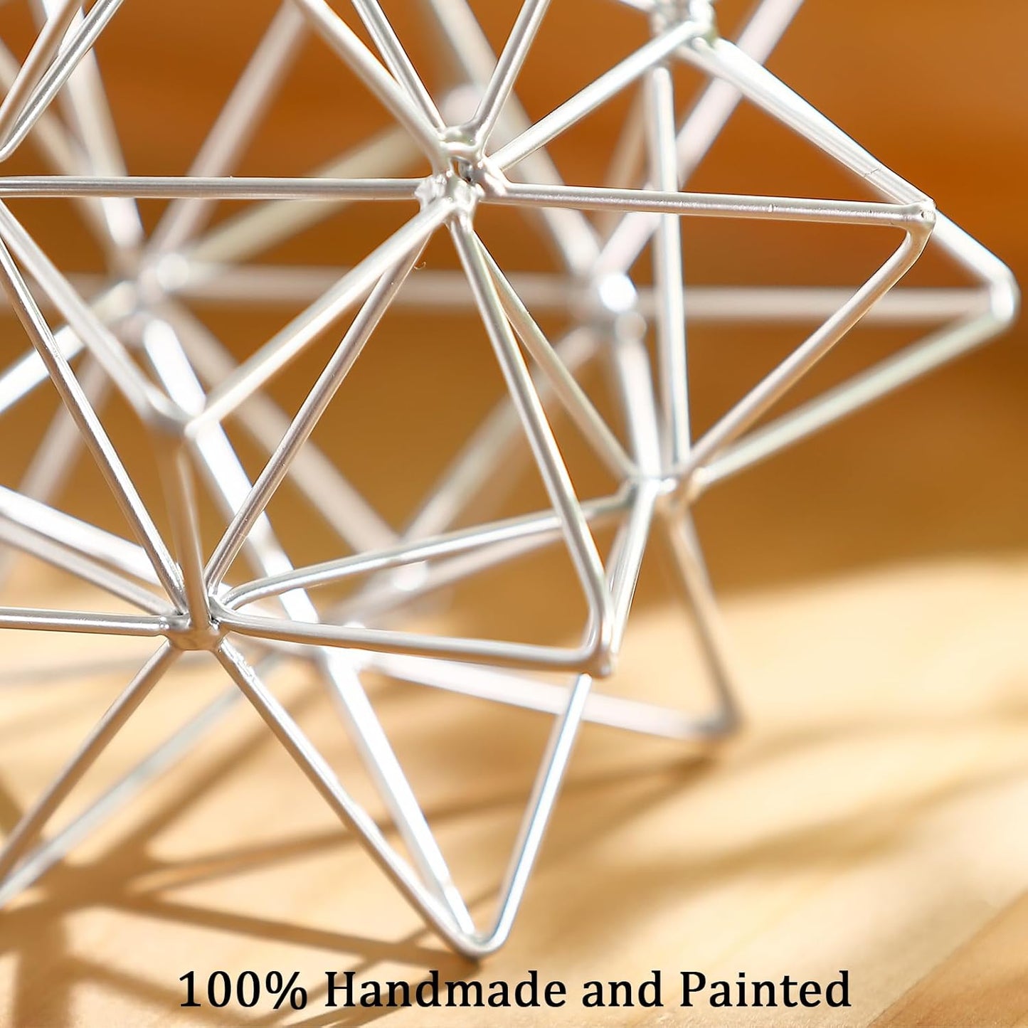 Metal Geometric Table Top Decor, 3D Metal Geometric Sculpture, Gold Abstract Sculpture for Home Decor, Table Art Decorations for Home, Living Room, Office, Bedroom