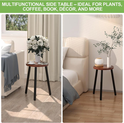 3-Pack Wood Plant Stands Indoor, Single Plant Stand for 6-12 Inch Pots, Mid-Century Modern Plant Stool, Tall Plant Stand for Large Plants Perfect Fit for Living Room, Balcony, Office