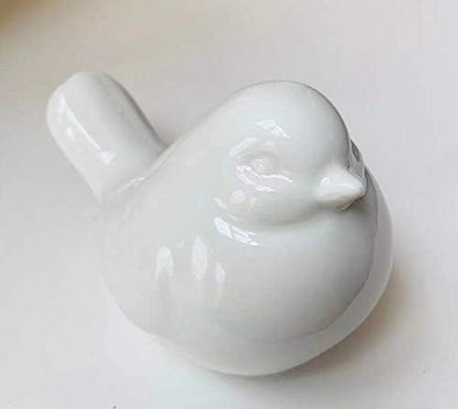 New White Modern Farmhouse Bird Figurine, Bird Statue Sculpture - Carved Rustic Distressed Animal Bird Ornaments - Home Decor Accents Collectible Bird Figurine | Spring